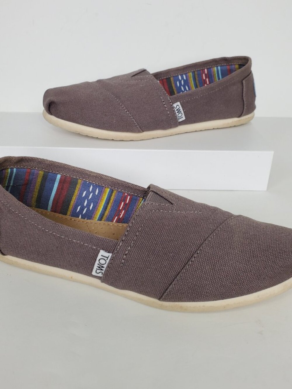 TOMS Alpargata Canvas Slip-On Taupe 2010s Indie Pop Lightweight Shoe Size 6W